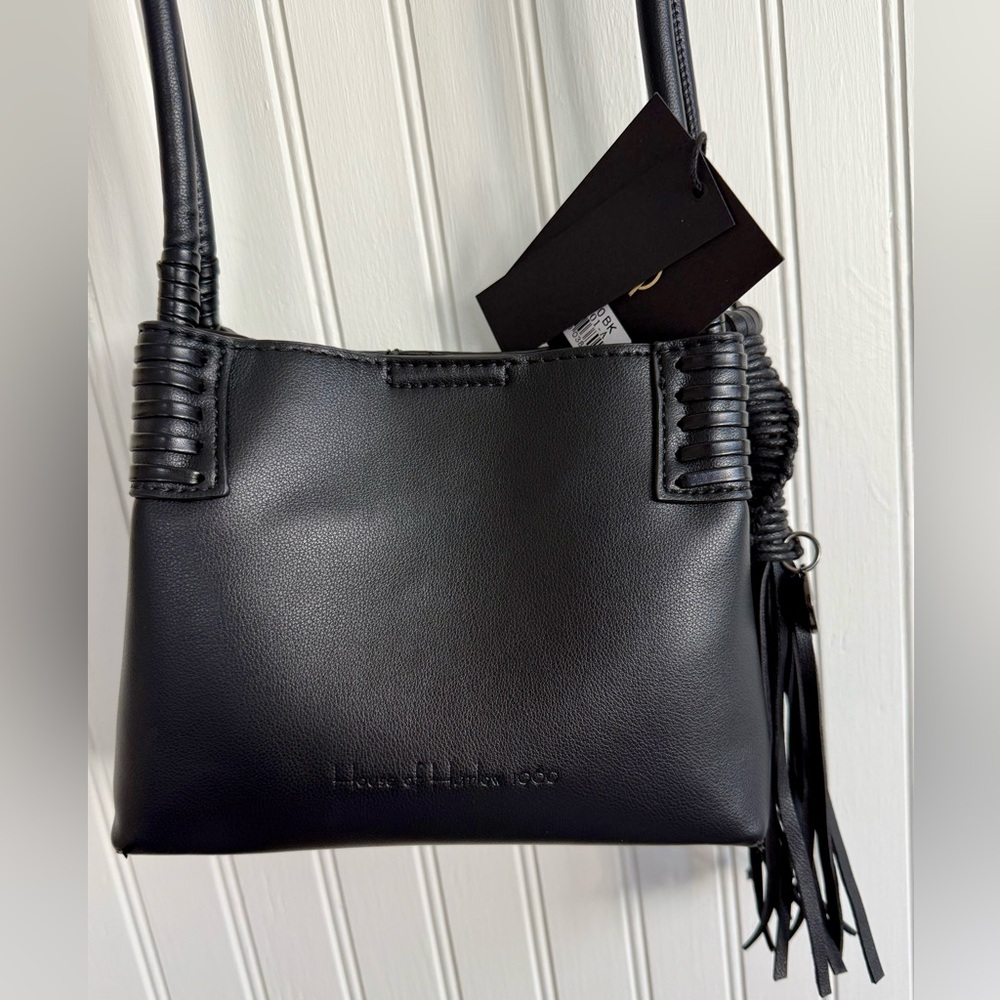 House of Harlow 1960 Black Leather Purse Crossbody Bag